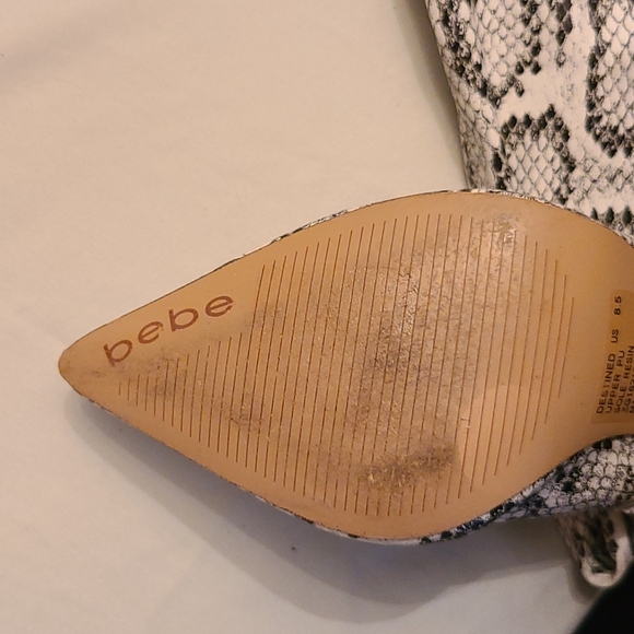 Bebe Thigh High Destined Faux Snake Skin Boots - Picture 12 of 12